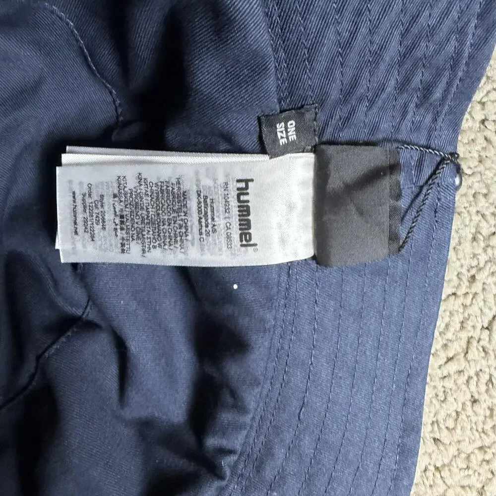 Hummel Hat Bucket Boys One Size Blue Water Resistant Taffeta Logo Activewear